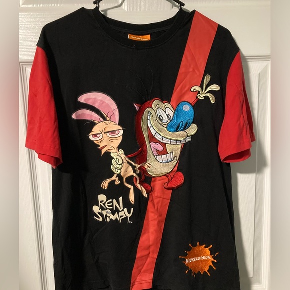 Nickelodeon Ren And Stimpy Size M Embroidered Shirt - Picture 1 of 5